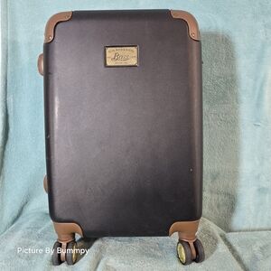 Bass Black Suitcase with Brown Accents